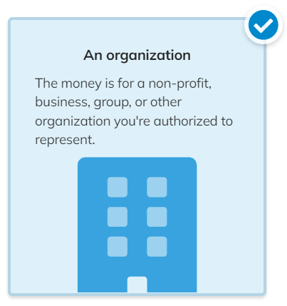 screenshot of "An organization' option