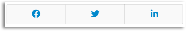 Screenshot of the Facebook, Twitter(X) and LinkedIn buttons in the share bar
