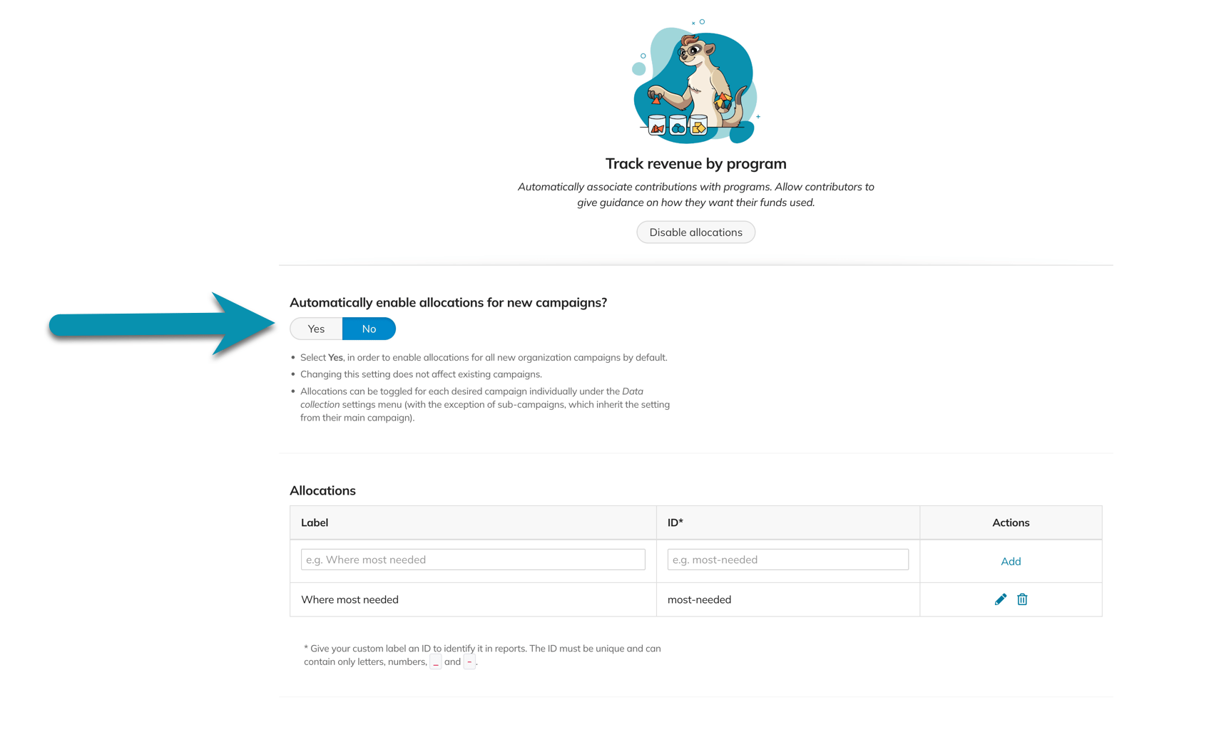 How to set up Allocations - ConnectionPoint Help Center